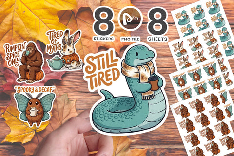 Sticker Cozy Cryptid Cafe Sarcastic SVG artnoy 