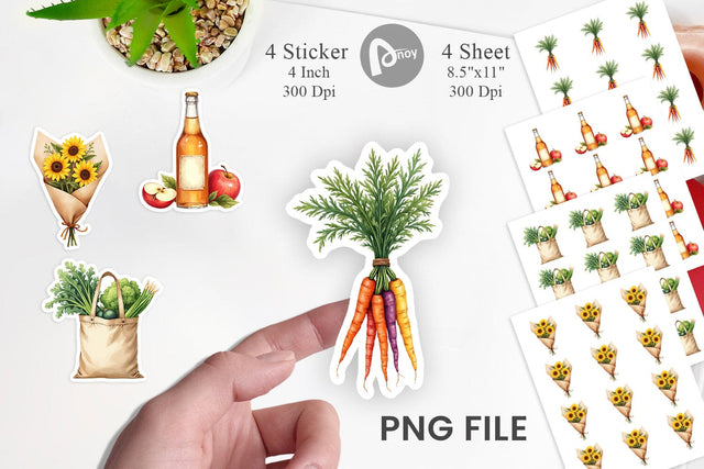 Sticker Cozy Fall Farmers Market Sublimation artnoy 