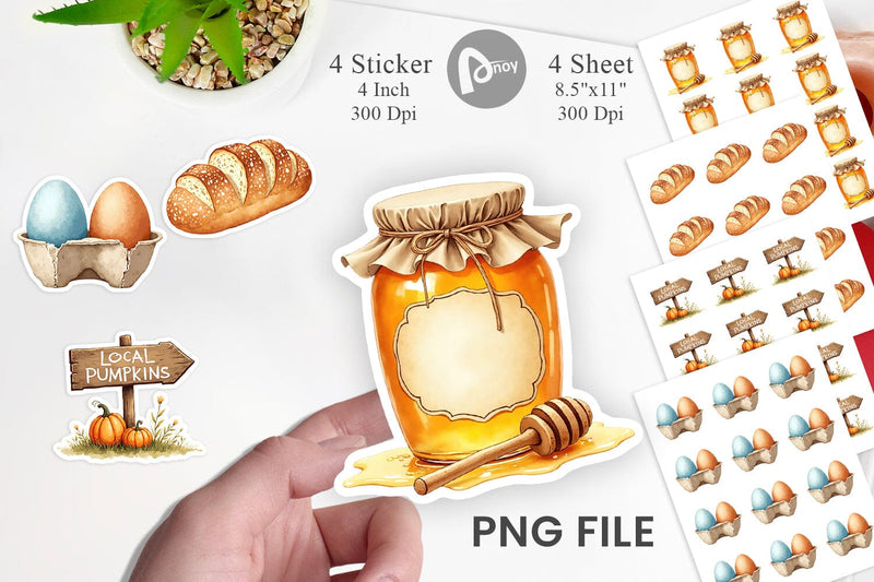 Sticker Cozy Fall Farmers Market Sublimation artnoy 