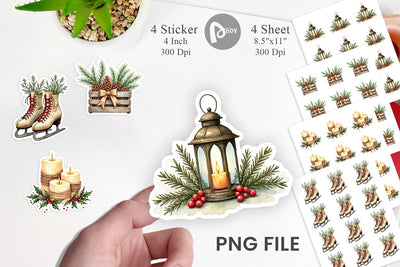 Sticker Cozy Farmhouse Christmas Sublimation artnoy 