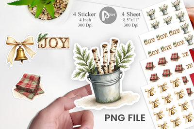 Sticker Cozy Farmhouse Christmas Sublimation artnoy 