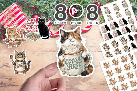 Sticker Cozy Kitchen Cookie Supervisor Cats SVG artnoy 
