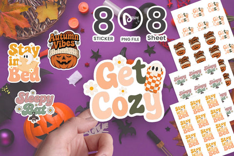 Sticker Cozy Lazy Ghoul Halloween SVG artnoy 