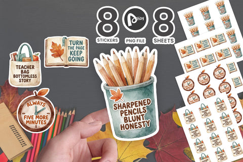 Sticker Cozy Leafy Lessons Classroom Decor SVG artnoy 