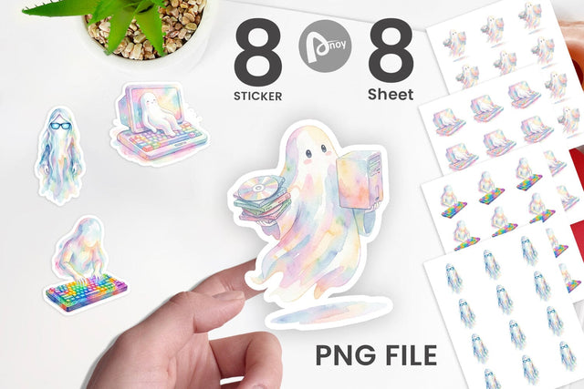 Sticker Cozy PC Gamer Ghost Sublimation artnoy 