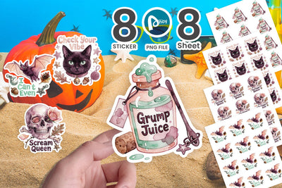 Sticker Cozy Peach Mint Sarcastic Halloween Quotes SVG artnoy 