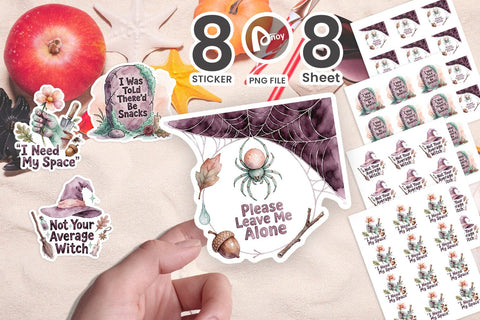 Sticker Cozy Peach Mint Sarcastic Halloween Quotes SVG artnoy 