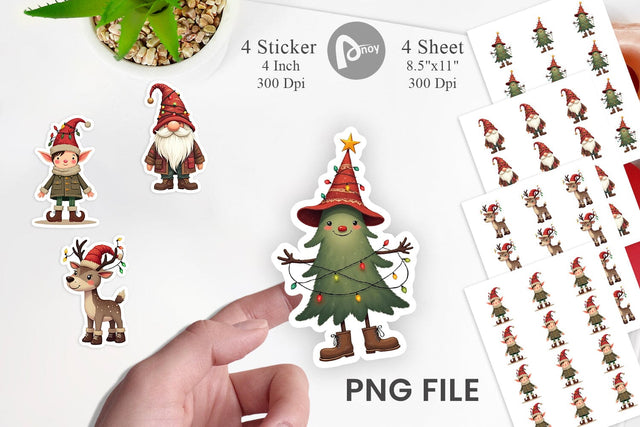 Sticker Cozy Raggedy Christmas Sublimation artnoy 