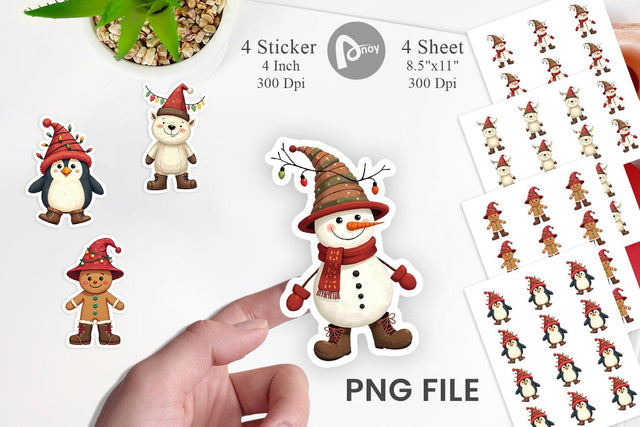 Sticker Cozy Raggedy Christmas Sublimation artnoy 