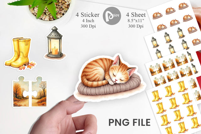 Sticker Cozy Rainy Day Sublimation artnoy 