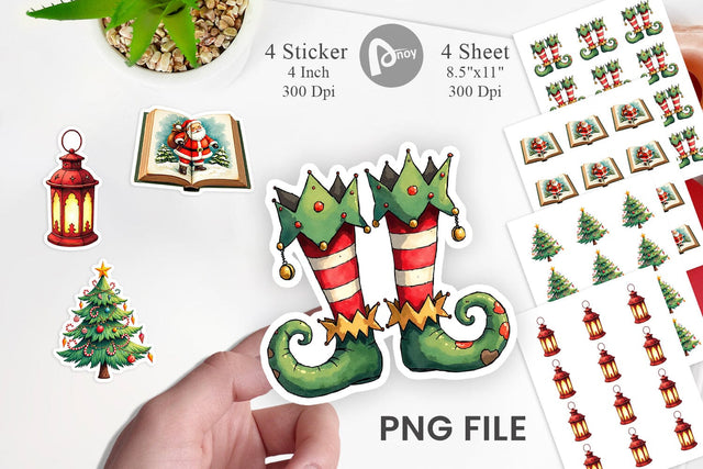 Sticker Cozy Retro Christmas Sublimation artnoy 