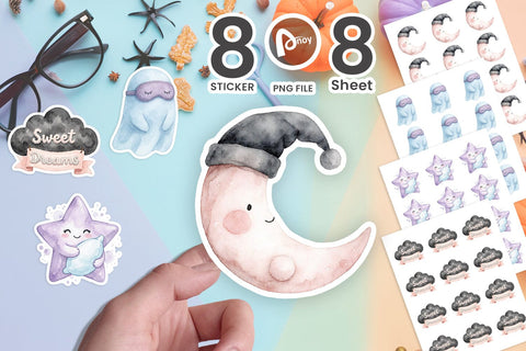 Sticker Cozy Sleepy Celestial Goth Party SVG artnoy 
