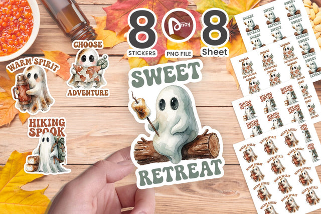 Sticker Cozy Smores Autumn Camp Ghosts SVG artnoy 