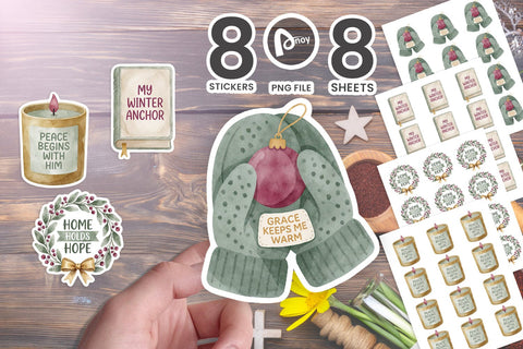 Sticker Cozy Winter Blessings & Faith Cheer SVG artnoy 