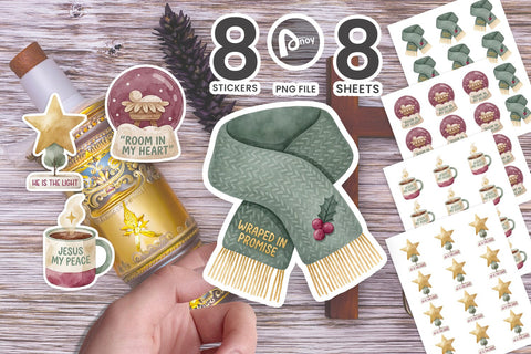 Sticker Cozy Winter Blessings & Faith Cheer SVG artnoy 