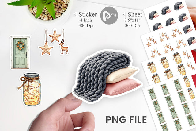 Sticker Cozy Winter Home Decor Sublimation artnoy 