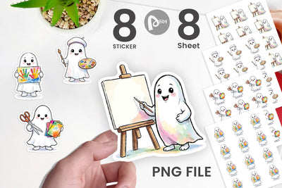 Sticker Creative Art Teacher Ghost Sublimation artnoy 
