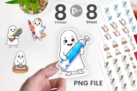 Sticker Creative Art Teacher Ghost Sublimation artnoy 