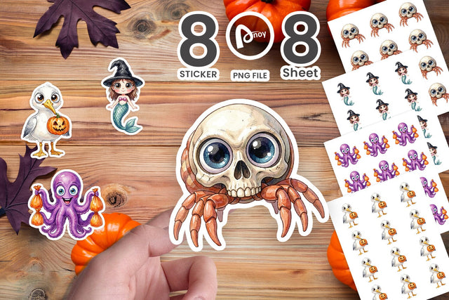 Sticker Creepy Coastal Summerween Sublimation artnoy 