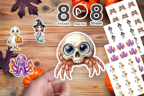 Sticker Creepy Coastal Summerween Sublimation artnoy 