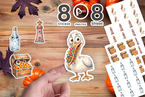 Sticker Creepy Coastal Summerween Sublimation artnoy 