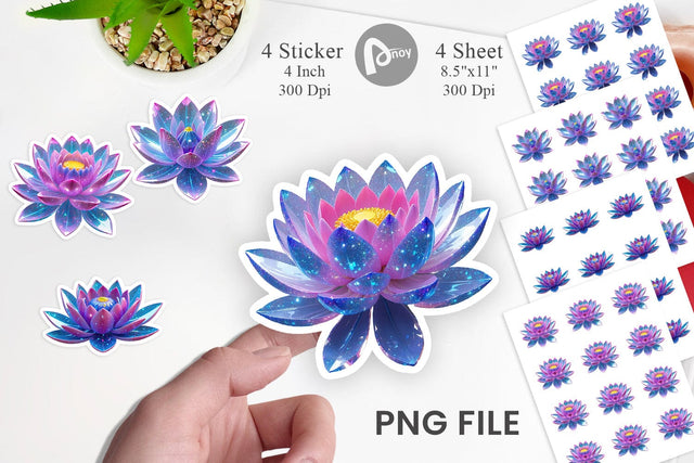 Sticker Crystal Lotus Sublimation artnoy 