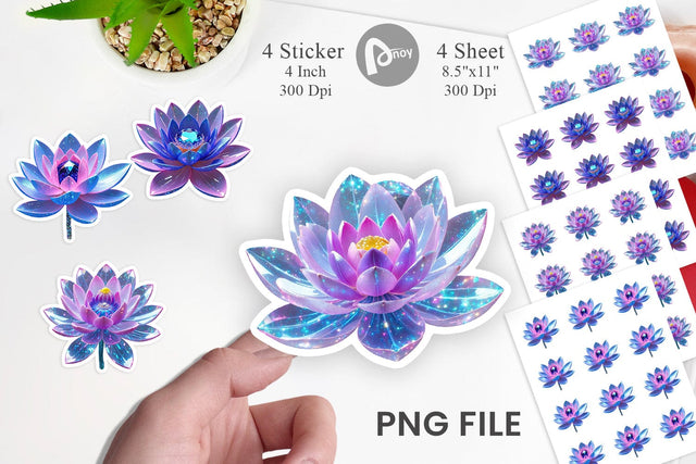 Sticker Crystal Lotus Sublimation artnoy 