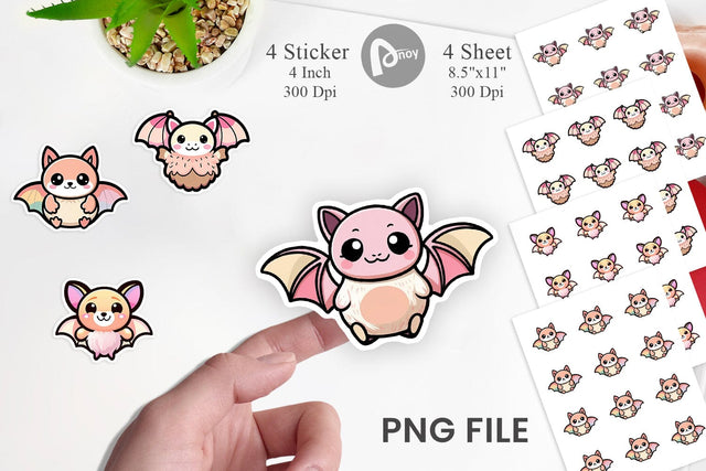 Sticker Cute Bat Sublimation artnoy 
