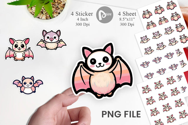 Sticker Cute Bat Sublimation artnoy 
