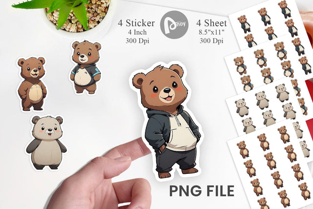 Sticker Cute Bear Sublimation artnoy 