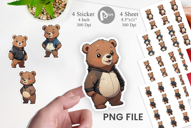 Sticker Cute Bear Sublimation artnoy 