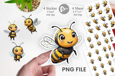 Sticker Cute Bee Sublimation artnoy 