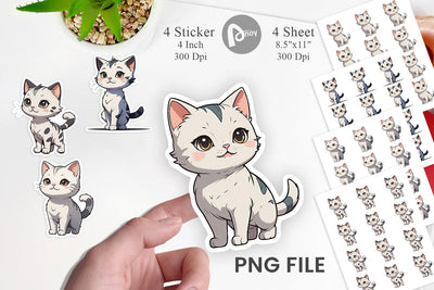 Sticker Cute Cat Sublimation artnoy 