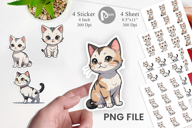 Sticker Cute Cat Sublimation artnoy 