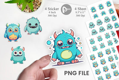 Sticker Cute Classic Monster Sublimation artnoy 