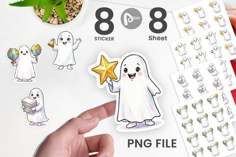 Sticker Cute Classroom Teacher Ghost Sublimation artnoy 