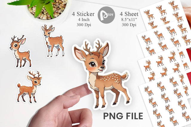 Sticker Cute Deer Sublimation artnoy 