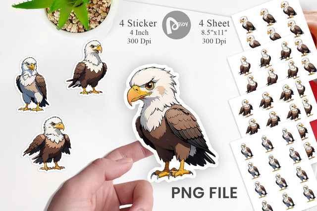 Sticker Cute Eagle Sublimation artnoy 