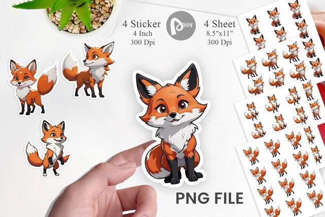 Sticker Cute Fox Sublimation artnoy 