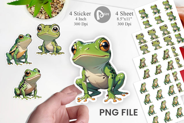 Sticker Cute Frog Sublimation artnoy 