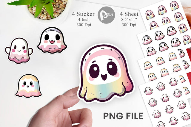 Sticker Cute Ghost Sublimation artnoy 