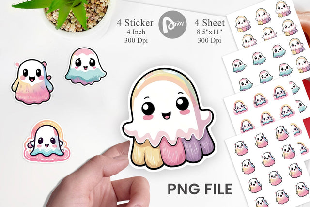 Sticker Cute Ghost Sublimation artnoy 
