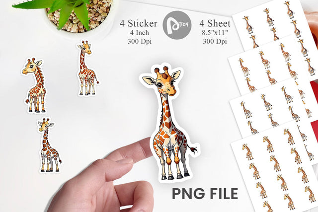 Sticker Cute Giraffe Sublimation artnoy 