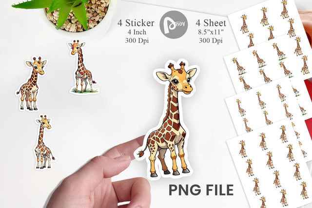 Sticker Cute Giraffe Sublimation artnoy 