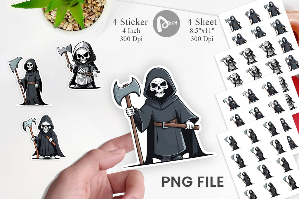 Sticker Cute grim reaper - So Fontsy