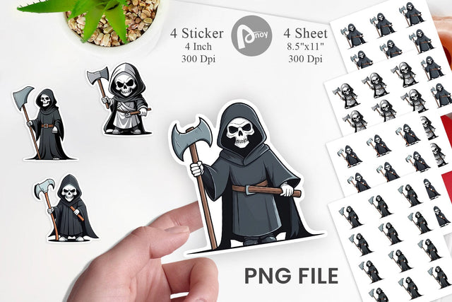 Sticker Cute grim reaper Sublimation artnoy 