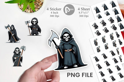 Sticker Cute grim reaper Sublimation artnoy 