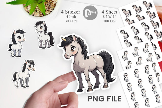 Sticker Cute Horse Sublimation artnoy 