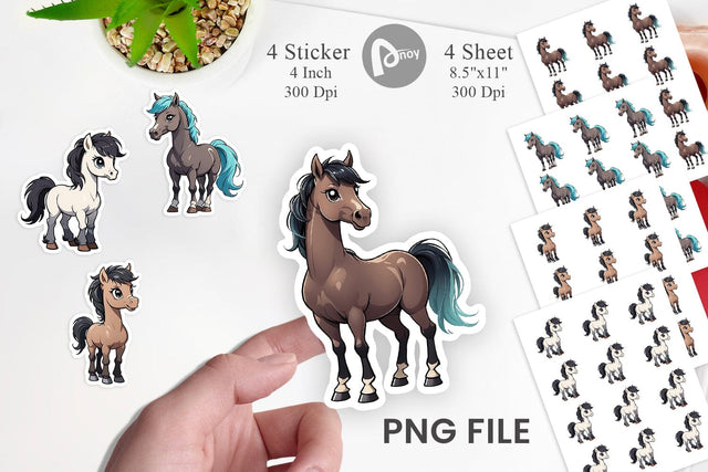 Sticker Cute Horse Sublimation artnoy 