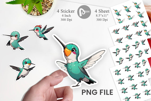 Sticker Cute Hummingbird Sublimation artnoy 